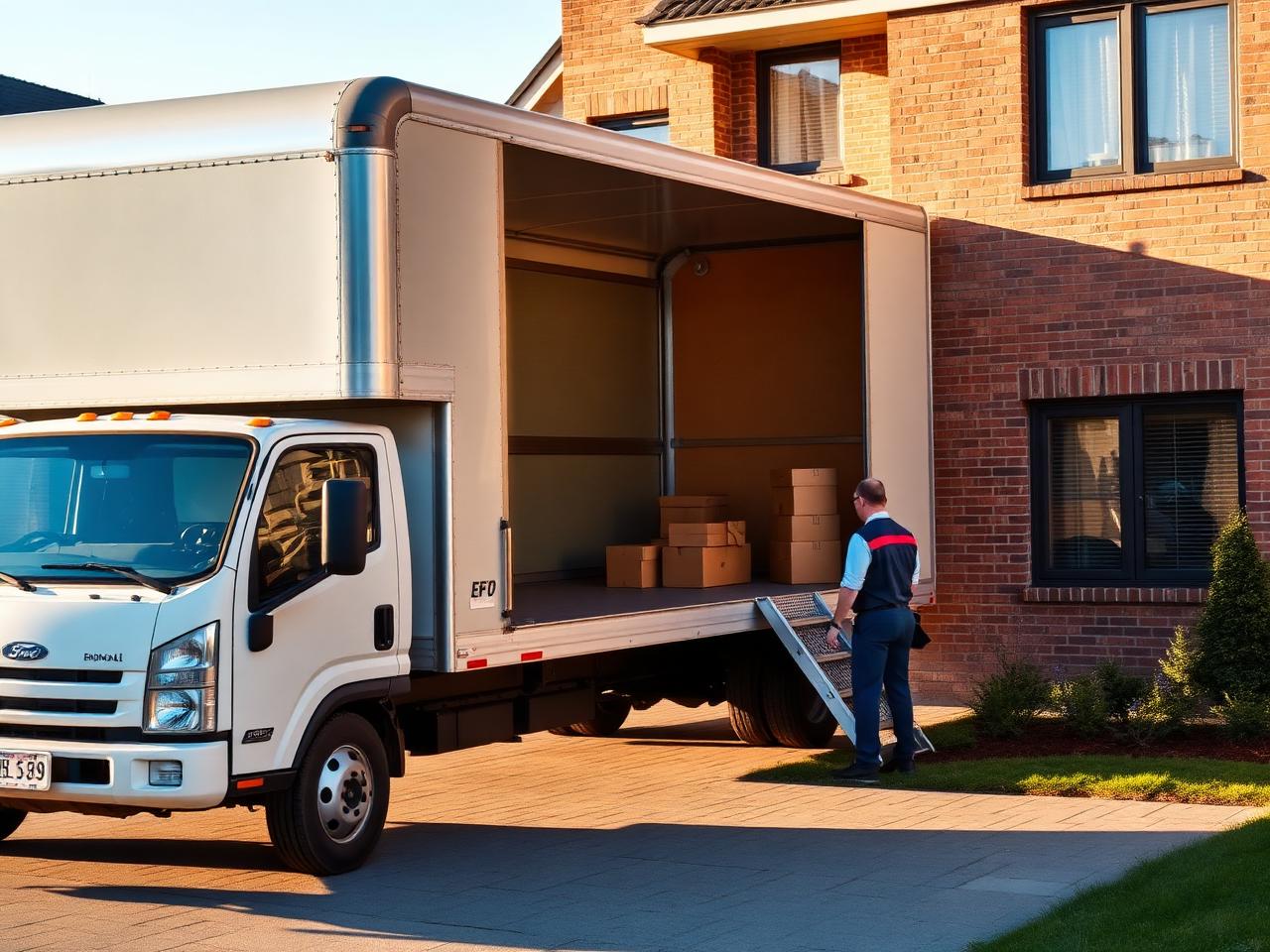 MORLEX APEX GROUP moving truck at a residential job site